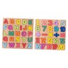 Kisangel 2 Sets Alphabet and Number Learning Puzzle Set of
