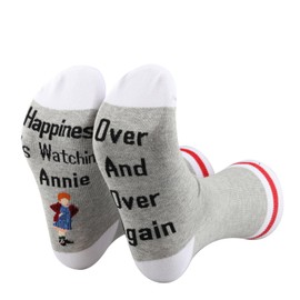 PXTIDY Annie Musical Socks Broadway Musical Gifts Happiness Is Watching Annie Theatre Novelty Socks Theater Gifts