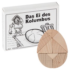 Bartl 102284 Mini Wooden Puzzle The Egg of Columbus Made of 9 Small Wooden Pieces