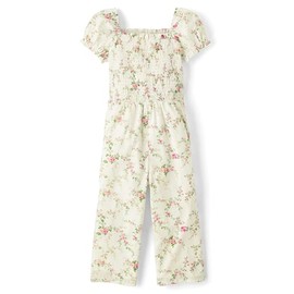 Gymboree,Girls,and Toddler Short Sleeve Jumpsuit,Pink Floral,5T