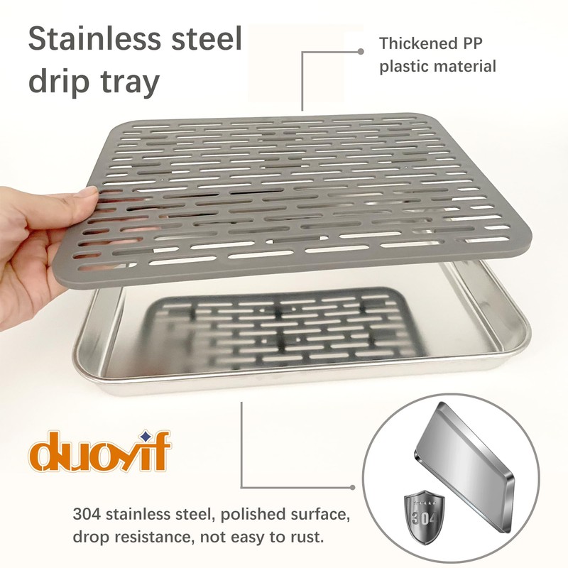 duoyif Stainless Steel Drip Tray, Bar Drip Tray, Made of