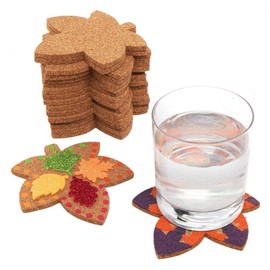 Baker Ross AX280 Sheets Cork Coasters - 30 Pieces, Creative Art and Craft Supplies for Children for Crafts and Decorating for Winter Time, Medium
