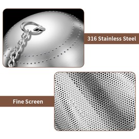 Tea Infusers for Loose Tea, 2Pcs 316 Stainless Steel Mesh Tea Strainers with Chain Handle Detachable Tea Infuser Filter for Loose Tea & Coffee