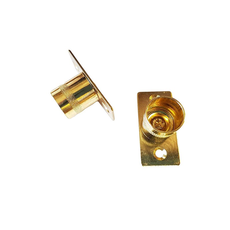 Brass Curtain Recess Rod Brackets 16mm Pole Support Sockets
