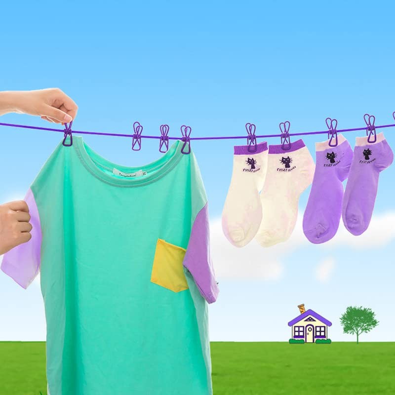 AIMALL 12 Clips Camping Rope Peg Washing Clothes Line, 174cm