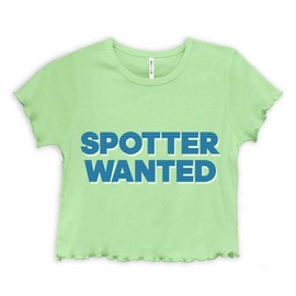 Motivational Crush Your Goals Workout Womens Lettuce Trim Crop Top, Mint Green, S