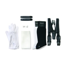 Y & TAILOR Groom Set, Small Items, 7-Piece Full Set, Tuxedo, Wedding, Reception, Cospa [N], multicolor (black / white)