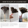 2count Ostrich Feather Duster 16 Inch Fluffy Natural with Wood