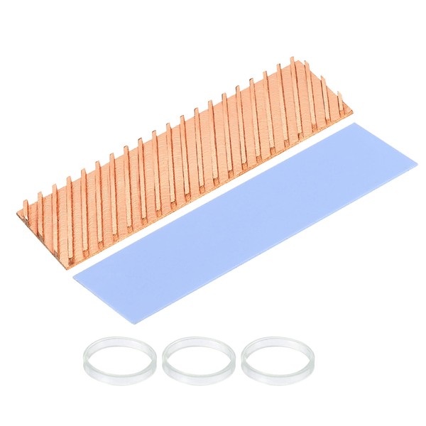MECCANIXITY Copper Heatsink 70x20x3mm with Thermal Pad and Rubber Ring
