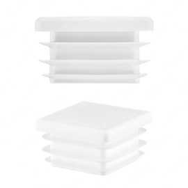 Lamellar plugs End caps for square pipe 60x60 mm 1 pcs. White RAL 9010 Plastic End Caps 6x6 cm EMFA ®
