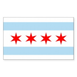 CafePress Chicago City Flag Rectangle Sticker Rectangle Bumper Sticker Car Decal