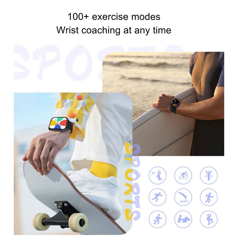 Health Monitor Watch 2.01inch Screen Sports Mode Analysing Sleep IP68