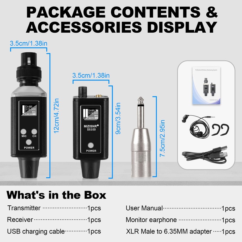 Wireless In Ear Monitor System, Professional UHF Metal Wireless IEM
