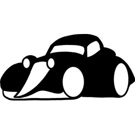 hBARSCI 1930's Hot Rod Vinyl Decal - 5 Inches - for Cars, Trucks, Windows, Laptops, Tablets, Outdoor-Grade 2.5mil Thick Vinyl - Black