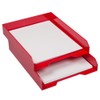 JAM PAPER Stackable Paper Trays - Red - Desktop Document,