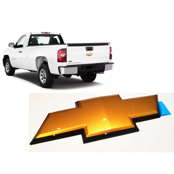 AUTO Rear Tailgate Bowtie Emblem Badge Gold Black 2007-13 Silverado