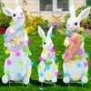 FARUNOA Outdoor Easter Decor Trio: Set of 3 Large Easter Yard Signs with Metal Stakes - Bunny Decorations for Your Easter Garden - Waterproof Lawn Signs for Pathways and Walkways