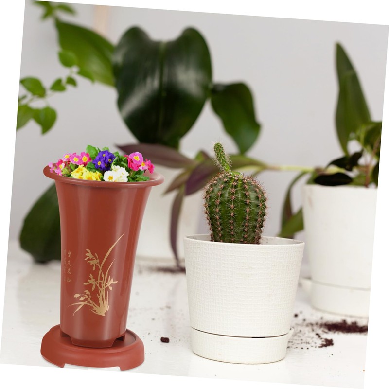 Sosoport 2 Large Ceramic Orchid Pots for Plants Drainage Holes
