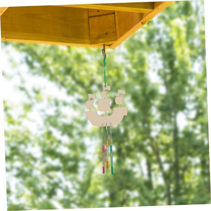 Gatuida 1 Set DIY Sailboat Wind Chime Craft Kit for