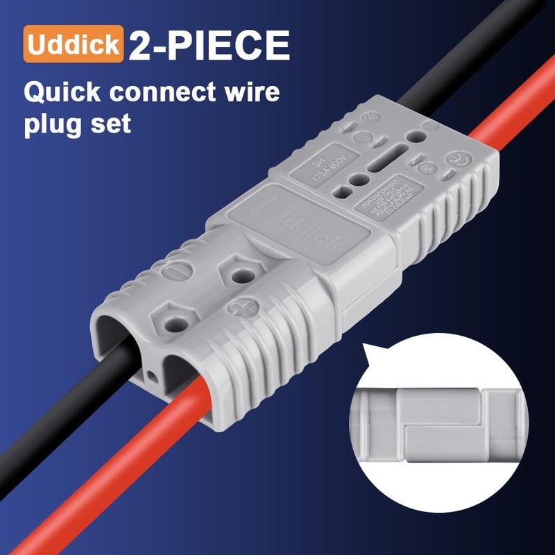 Uddick 175A Battery Quick Disconnect Connecteur, 600V Wire Harness Connector
