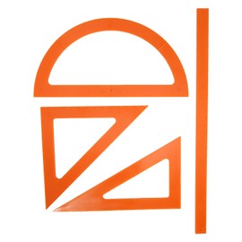 Tiiyee Braille Ruler Set, ABS Durable Blind Geometry Learning Supplies Easily Handheld with A Bump Design Accurate Measuring Triangular Protractor Essential for School Home Use