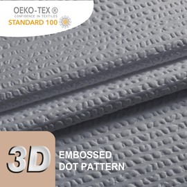 OVZME Berry Grey Shower Curtain Set, Embossed Textured Fabric Shower Curtain for Bathroom - Soft Cloth & Hotel Spa, Water Resistance, Machine Washable Shower Curtain with 12 Hooks, 72X72, Grey