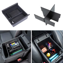 JDMCAR Center Console Organizer Set Compatible with 2010-2024 Toyota 4Runner Accessories Insert ABS Black Compartment Divider Armrest Tray (2-Pack)
