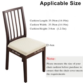 Hopelit Chair Covers, Set of 4, Jacquard Dining Room Chairs Chair Covers with TPU Film, Waterproof, Covers for Chairs, Removable, Washable, Stretch for Kitchen Chairs, Restaurant, Diamond Beige