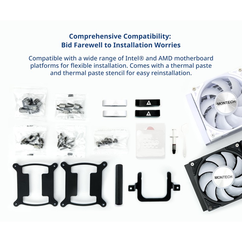 MONTECH HyperFlow ARGB 360 - AIO CPU Liquid Cooler, Intel&AMD