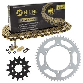 NICHE Drive Sprocket Chain Combo for Kawasaki 1999-2002 KX250 Front 14 Rear 49 Tooth 520V-X X-Ring 114 Links