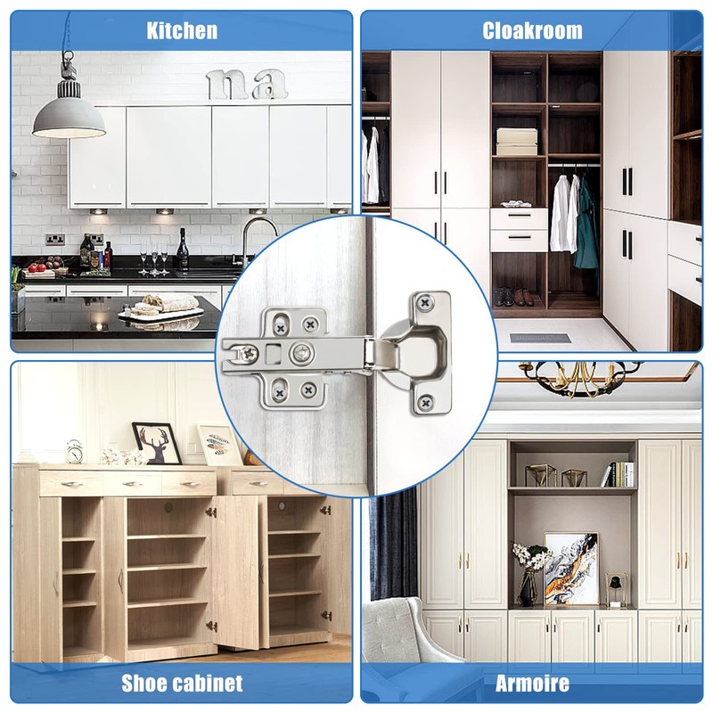 CVIUYO 10 Pcs 35mm Soft Close Kitchen Cabinet Hinges, Concealed