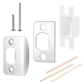 Door Strike Plate, Standard Door Striker Plates for Interior Doors Adjustable Latch Plates Doors Latch Restorer with Spacer Shim Security Striker Replacement Repair Kits