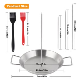 Al Pastor Skewers, Stainless Steel Vertical Skewers, Mexican Vertical Skewer Rackwith 3 Removable Spikes(8”/10"/12”)& Brushes,Durable and Corrosion-Resistant,Rack for Tacos Al Pastor, Shawarma Kebabs
