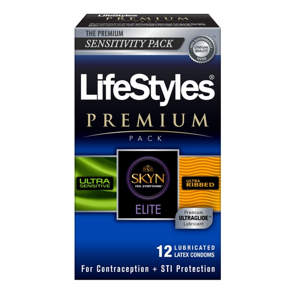 LifeStyles Premium Variety Condoms Pack, 6.8 Ounce
