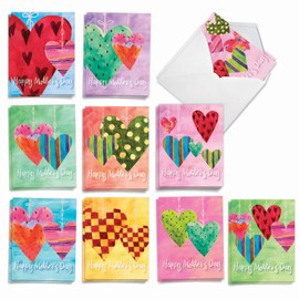 The Best Card Company - 20 Mother's Day Cards Bulk (4 x 5.12 Inch) - Loving Small Note Card Set - Watercolor Heartworks AM5656MDG-B2x10
