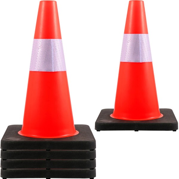Unbranded Safety Cones Traffic Cones 18" Orange Reflective Collars Road