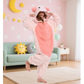Unpifolov Kids Pig Cosplay Costumes Unisex Animal Children Teenager Jumpsuit Kid Pink M