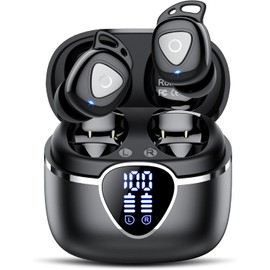 buwy Bluetooth Headphones, Wireless Bluetooth 5.3 In-Ear Headphones, Noise Cancelling Microphone, Waterproof Headphones LED Display