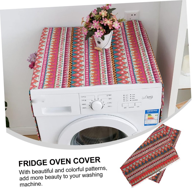 Operitacx Creative Printed Fridge and Washing Machine Cover Stylish Dust