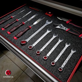 ONREVA Tool Box Foam, 3Pack 45x22x1 inch, Foam Inserts for Cases, Polyethylene Storage Sheets for Toolbox Hard Case, Tool Shadow Insert, Kaizen Organizer Sheet