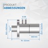 kör4u Design Angle Valve 1/2 x 3/8 Inch Square Water