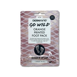 Derma V10 Go Wild Foot Mask, Vitamin E, Hyaluronic Acid, Orange And Cranberry Extract, Moisturises And Nourishes Feet, Softens Rough, Dry And Cracked Heels, Natural Ingredients, Vegan Friendly