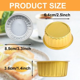 BYKITCHEN Ramekins for Air Fryer, 50PCS Aluminum Foil Air Fryer Egg Moulds/Poacher, Air Fryer Accessories for COSORI/Ninja Foodi/Tower Air Fryer