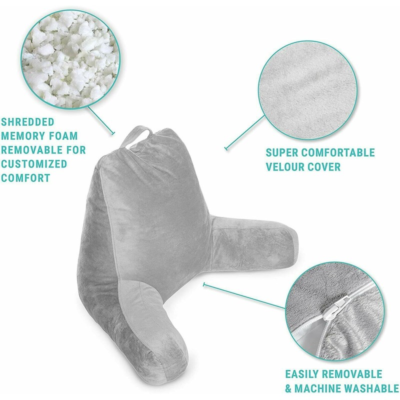 Milliard Reading Pillow with Shredded Memory Foam, Great as Backrest