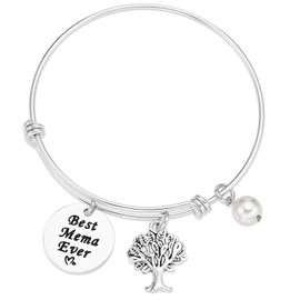 Ahaeth Mema - Pulsera de regalo para mujer, pulseras de ideas del mundo, mejor Mema Ever, pulsera Mema