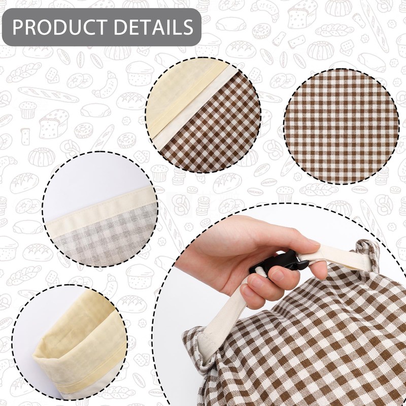 2-Pack Reusable Beeswax Bread Bags for Sourdough, Natural Linen Bag