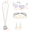 Dicunoy 5 PCS Hippie Costume Accessories, 70s Hippie Costume Set,