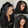 Deep Wave Lace Front Wigs Human Hair Pre Plucked 16