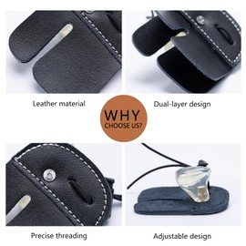 Prespollw Leather Archery Finger Tab – Double Layer Recurve Bow Tab, Right Hand Finger Grip for Traditional Archery Shooting, Durable Bow Accessories