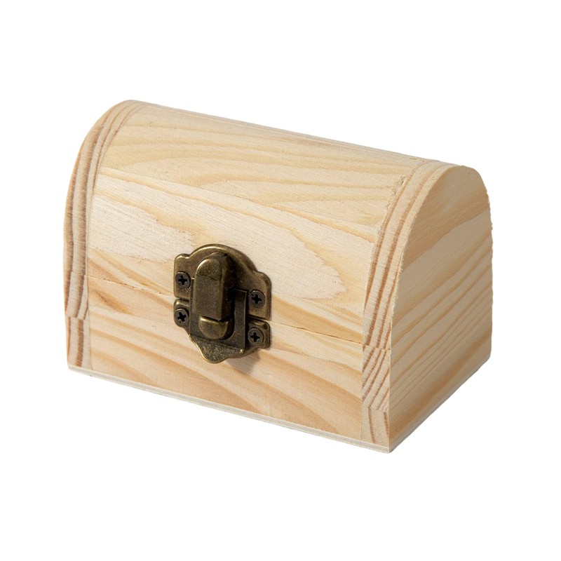 24 Piece Small Wooden Box Unfinished Wooden Treasure Box with
